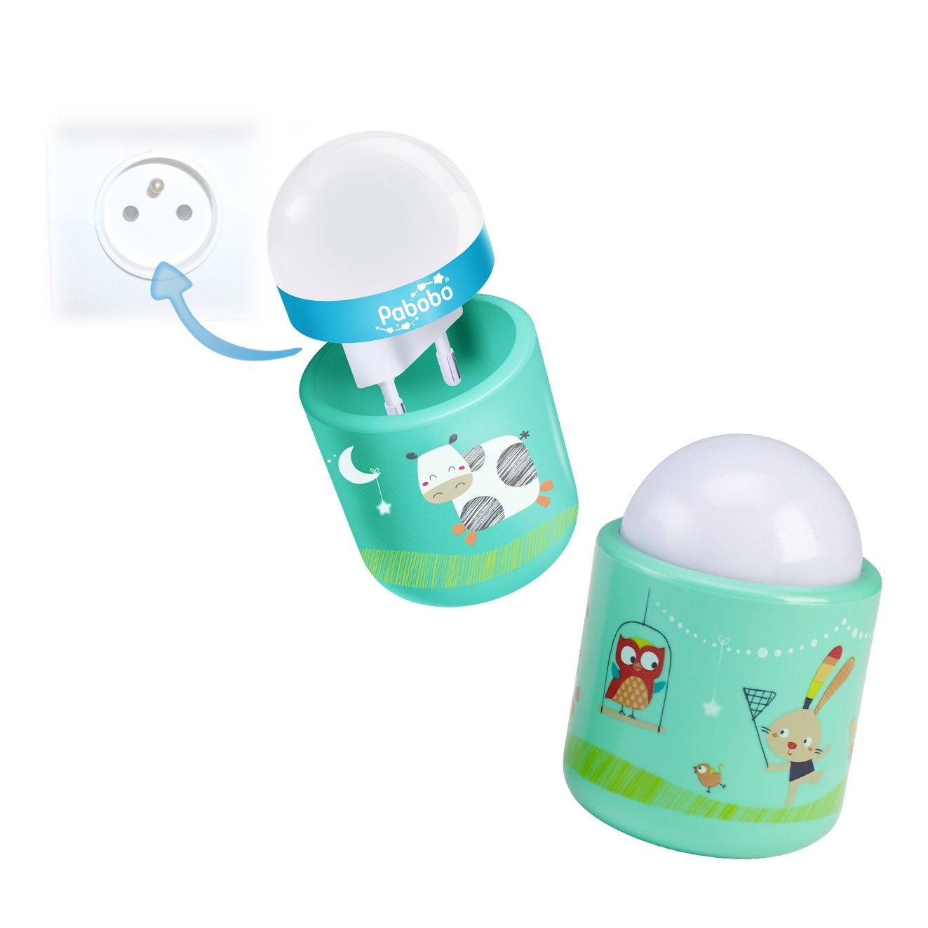 Veilleuse nomade bébé/petit enfant rechargeable (sans fil) - Luminaire  portable rassurant avec détecteur de lumière